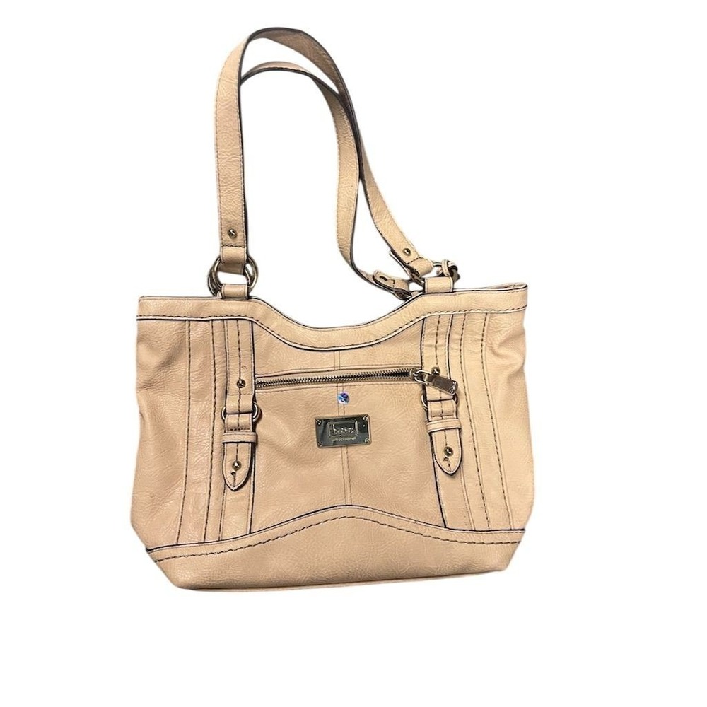 BOC Women's Tan Faux Leather Shoulder Bag with Zip Closure‎ Purse